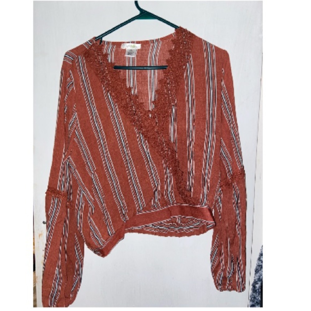 Crochet Vertically Striped Blouse